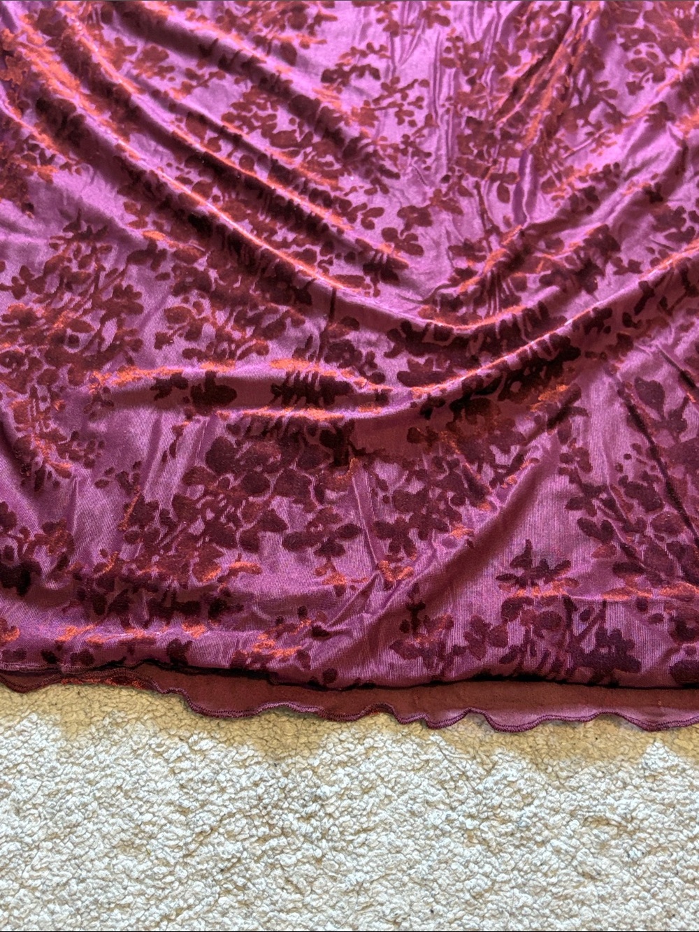 Cider Burgundy Velvet Burnout Maxi Skirt - Picture 4 of 4